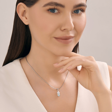 Подвеска из серебра с топазом и фианитами