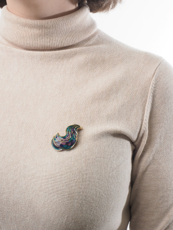 Брошь из серебра с витражной эмалью