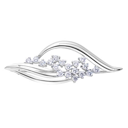 Серебряная брошь с фианитами