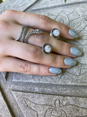 Кольцо серебряное «Змея»