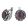 Серебряные серьги «Движение» с чароитом