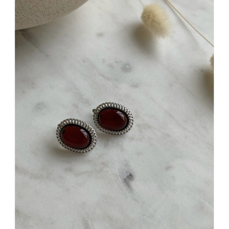 Серьги из серебра с янтарем