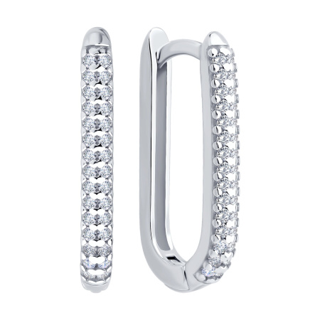 Серьги из серебра с фианитами