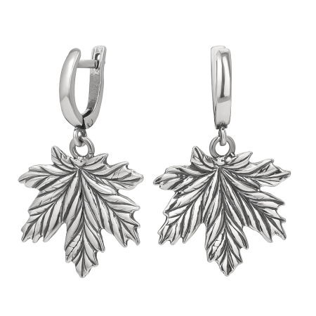 Серьги из серебра «Клен»