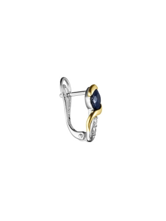 Серьги из серебра с натуральным сапфиром