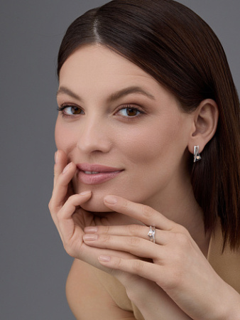 Серьги из серебра с бриллиантами