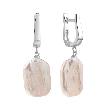 Серебряные серьги с барочным жемчугом