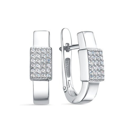 Серьги из серебра с фианитами