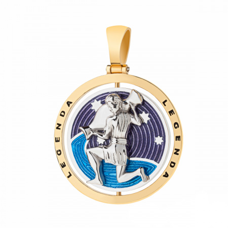 Серебряная подвеска с позолотой «Водолей»