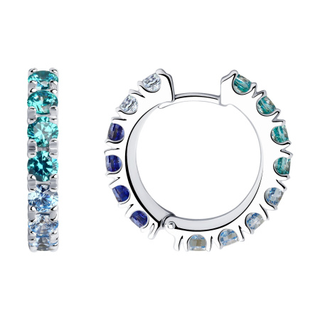 Серебряные серьги с фианитами