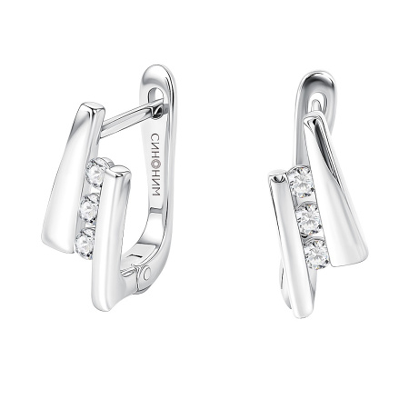 Серьги из серебра с бриллиантами
