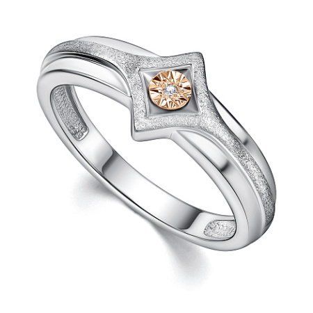 Кольцо из серебра с бриллиантом