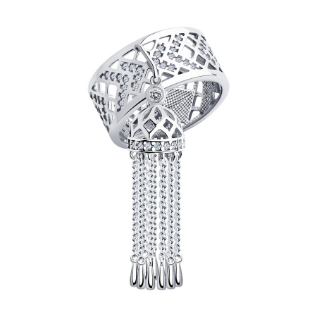 Кольцо из серебра с фианитами