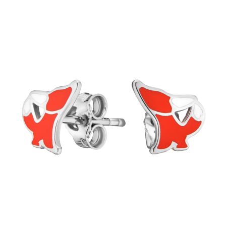 Серебряные серьги с эмалью «Лисичка»