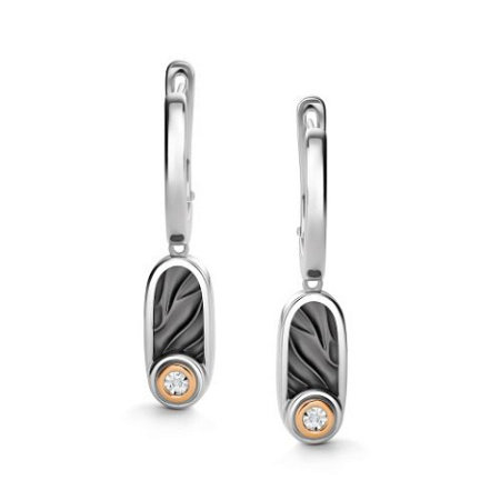 Серебряные серьги с бриллиантом