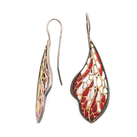 Серебряные серьги с эмалью