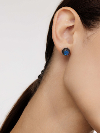 Серьги из серебра с лабрадоритом