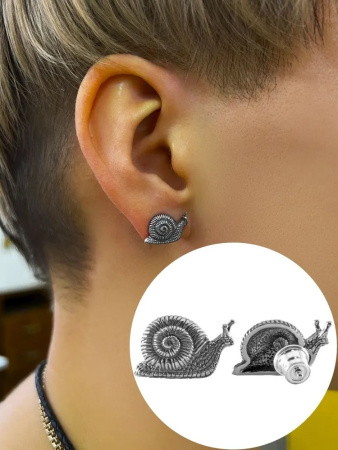 Пусеты из серебра «Улитка»