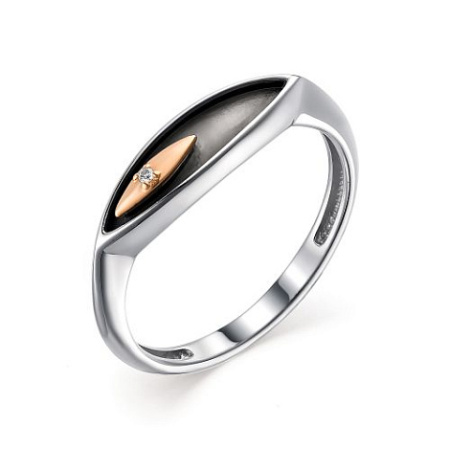 Серебряное кольцо с бриллиантом