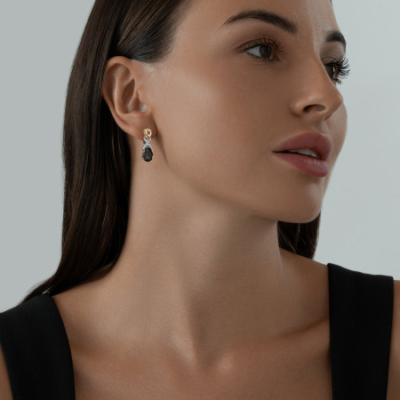 Серьги из серебра с раухтопазом