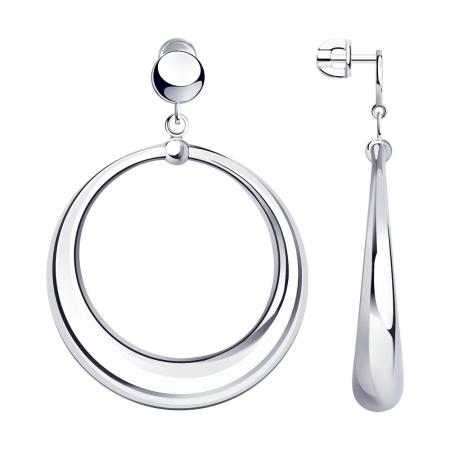 Серьги из серебра кольца