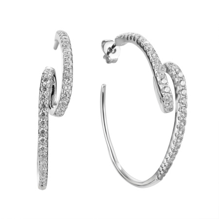 Серьги из серебра с фианитами конго