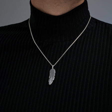 Серебряное колье «Перо»