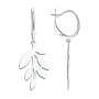 Серьги из серебра «Лист»