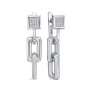 Серьги из серебра «Цепи» с фианитами