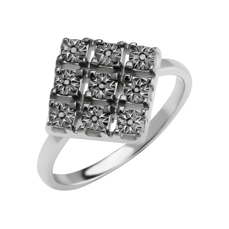 Кольцо из серебра с бриллиантом