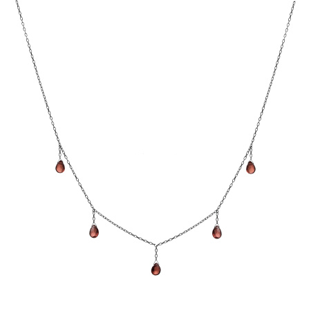 Серебряное колье с гранатом