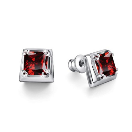 Серебряные серьги-пусеты с гранатами