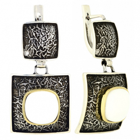 Серебряные серьги с агатом