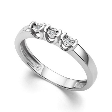 Кольцо из серебра с бриллиантом