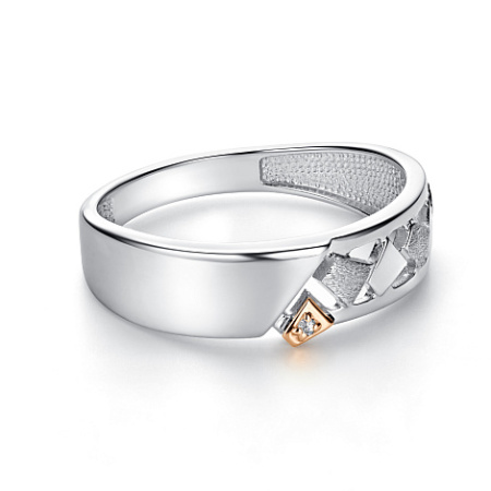 Кольцо из серебра с бриллиантом