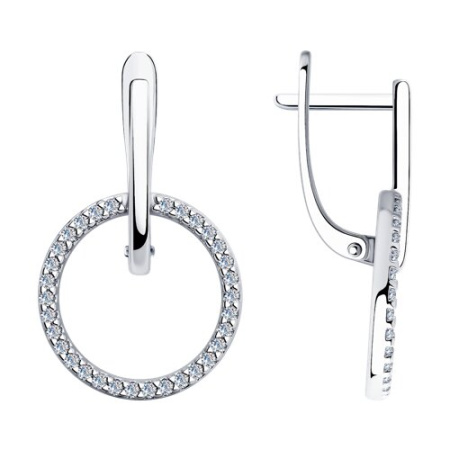 Серьги из серебра с фианитами