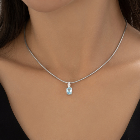 Подвеска из серебра с топазом и фианитом