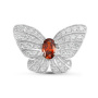 Серебряная брошь с фианитами «Бабочка»