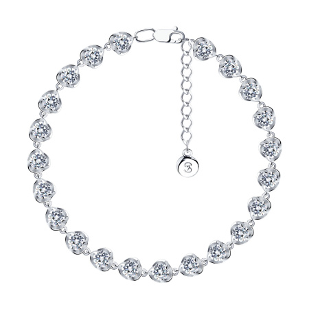 Браслет из серебра с фианитами