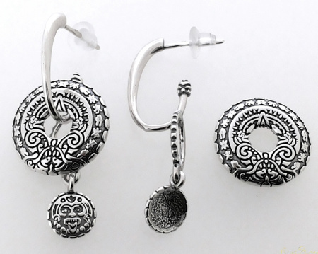 Серьги из серебра «Табаско» с подвесками