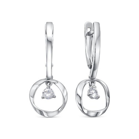 Серьги из серебра с фианитами