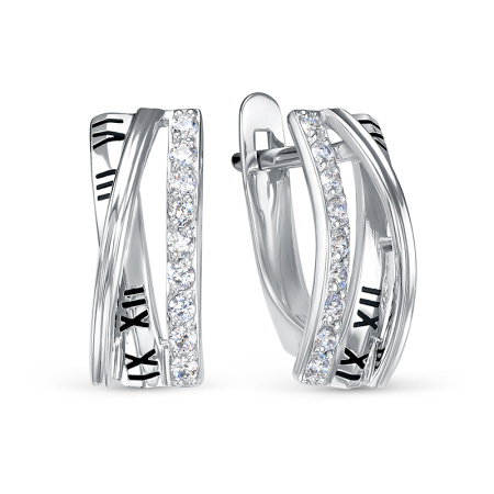 Серьги из серебра с фианитами