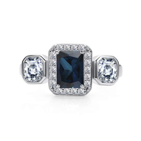 Кольцо из серебра с топазом и фианитами