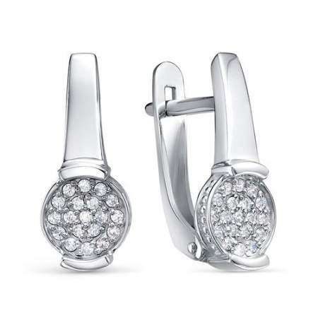 Серебряные серьги с фианитами