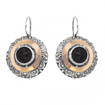Серебряные серьги с черным фианитом