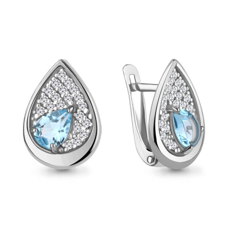 Серебряные серьги «Капля» с топазом