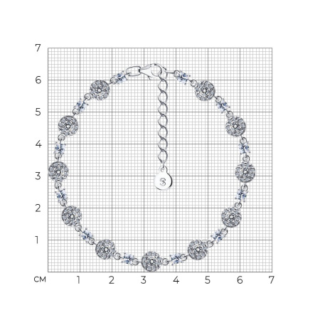 Браслет из серебра с фианитами