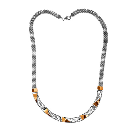 Серебряное колье с позолотой