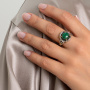 Серебряное кольцо «Ламинария» с малахитом