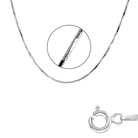 Серебряная тонкая цепь «Шнурок»